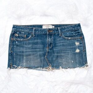 Abercrombie & Fitch Distressed Denim Mini Skirt